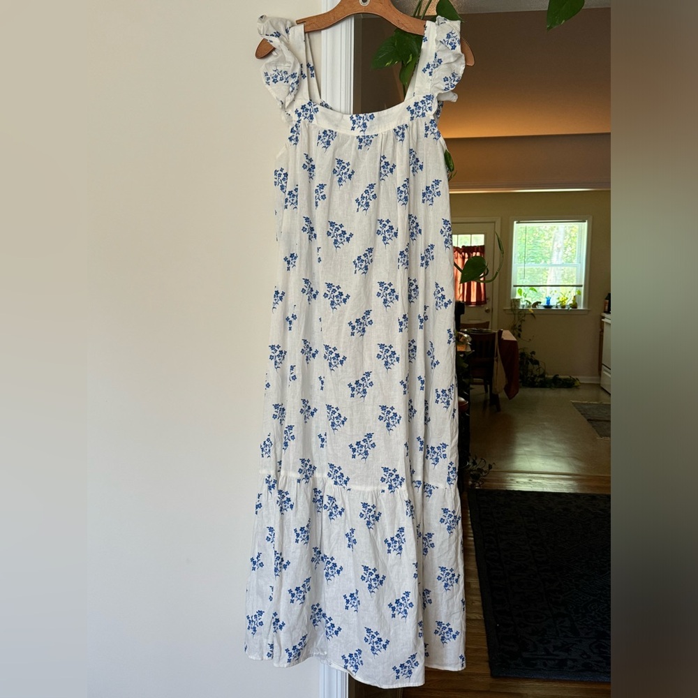 H&M linen floral maxi dress